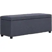 vidaXL Bankje met opbergvak 116 cm polyester donkergrijs