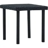 vidaXL Tuintheetafel 40x40x40 cm poly rattan zwart