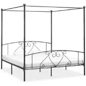 vidaXL Hemelbedframe metaal grijs 180x200 cm