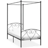 vidaXL Hemelbedframe metaal grijs 100x200 cm