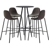 vidaXL Ensemble de bar 5 pcs Tissu Gris foncé3051126