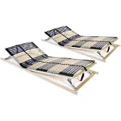 vidaXL Lattenbodems 2 st met 42 latten 7 zones 70x200 cm