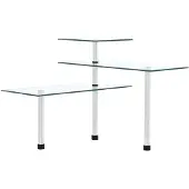 vidaXL Hoekkastje keuken 3-laags gehard glas