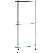 vidaXL Kastje 3-laags 30x30x67 cm gehard glas transparant