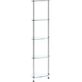 vidaXL Kastje 5-laags 30x30x130 cm gehard glas transparant