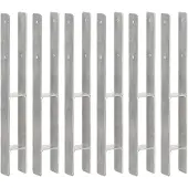 vidaXL Grondankers 6 st 7x6x60 cm gegalvaniseerd staal zilverkleurig