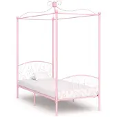 vidaXL Hemelbedframe metaal roze 100x200 cm
