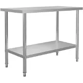 vidaXL Keukenwerktafel 120x60x85 cm roestvrij staal