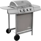 vidaXL Gasbarbecue met 4 branders zilverkleurig