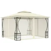 vidaXL Paviljoen met net, 300x300x265 cm, crème
