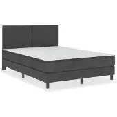 vidaXL Boxspring stof donkergrijs 160x200 cm