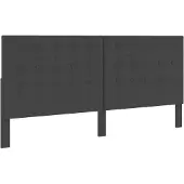 vidaXL Hoofdbord 200x200 cm getuft stof donkergrijs