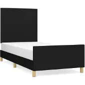 vidaXL Bedframe zonder matras 90x200 cm stof zwart