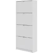 Hioshop Shane schoenenkast 4 klapdeuren 2R wit.