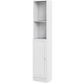 Hioshop Base wandkast 1 plank en 1 deur wit.