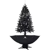 vidaXL Kerstboom sneeuwend met paraplubasis 190 cm PVC zwart