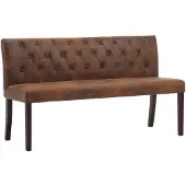 vidaXL Bankje 148,5 cm kunstsuède bruin