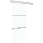 vidaXL Schuifdeur 90x212 cm ESG-glas en aluminium zilverkleurig