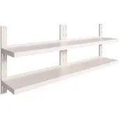 vidaXL Wandschappen zwevend 2-laags 2 st 200x30 cm roestvrij staal