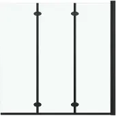 vidaXL Douchewand inklapbaar 3 panelen 130x138 cm ESG zwart