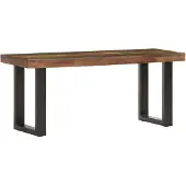 vidaXL Bankje 110 cm massief gerecycled hout en staal