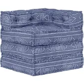 vidaXL Poef modulair stof indigo