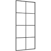 vidaXL Schuifdeur 90x205 cm aluminium en ESG-glas zwart
