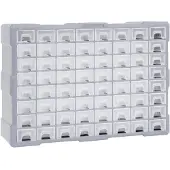 vidaXL Organiser met 64 lades 52x16x37,5 cm