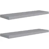 vidaXL Wandschappen zwevend 2 st 90x23,5x3,8 cm MDF grijs