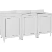 vidaXL Gastro-onderkast voor spoelbak, 180x60x96 cm, roestvrij staal
