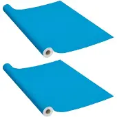 vidaXL Meubelfolies zelfklevend 2 st 500x90 cm PVC azuurblauw