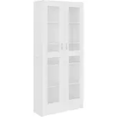 vidaXL Vitrinekast 82,5x30,5x185 cm bewerkt hout wit