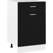 vidaXL Onderkast met lade Lyon 50x46x81,5 cm bewerkt hout zwart
