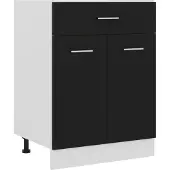 vidaXL Onderkast met lade Lyon 60x46x81,5 cm bewerkt hout zwart