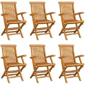 vidaXL Tuinstoelen 6 st inklapbaar massief teakhout