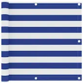 vidaXL Balkonscherm 90x300 cm oxford stof wit en blauw