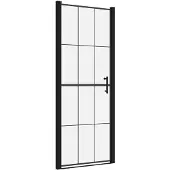 vidaXL Douchedeur 81x195 cm gehard glas zwart