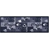 vidaXL Keukenmat wasbaar Coffee 60x300 cm blauw