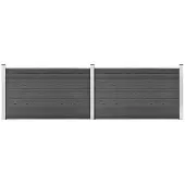 vidaXL Schuttingpanelenset 353x105 cm HKC zwart