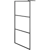 vidaXL Inloopdouchewand transparant 80x195 cm ESG-glas zwart