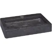 vidaXL Wastafel wandgemonteerd 38x24x6,5 cm marmer zwart