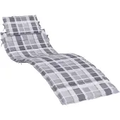 vidaXL Ligbedkussen 186x58x4 cm oxford stof ruitpatroon grijs