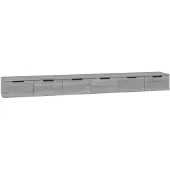 vidaXL Wandkasten 2 st 102x30x20 cm bewerkt hout grijs sonoma