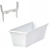 Geli Kunststof plantenbak wit rechthoekig 40 cm met 2 verstelbare balkon/muurbeugels - Plantenbakken