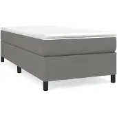 vidaXL Boxspring bed 90x200 cm stof donkergrijs