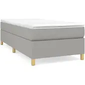 vidaXL Boxspring bed 80x200 cm stof lichtgrijs