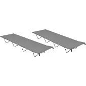 vidaXL Campingbedden 2 st 180x60x19 cm oxford stof en staal grijs