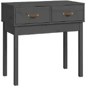 vidaXL Wandtafel 76,5x40x75 cm massief grenenhout grijs
