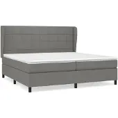 vidaXL Boxspring met matras stof donkergrijs 200x200 cm