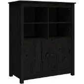 vidaXL Dressoir 83x41,5x100 cm massief grenenhout zwart